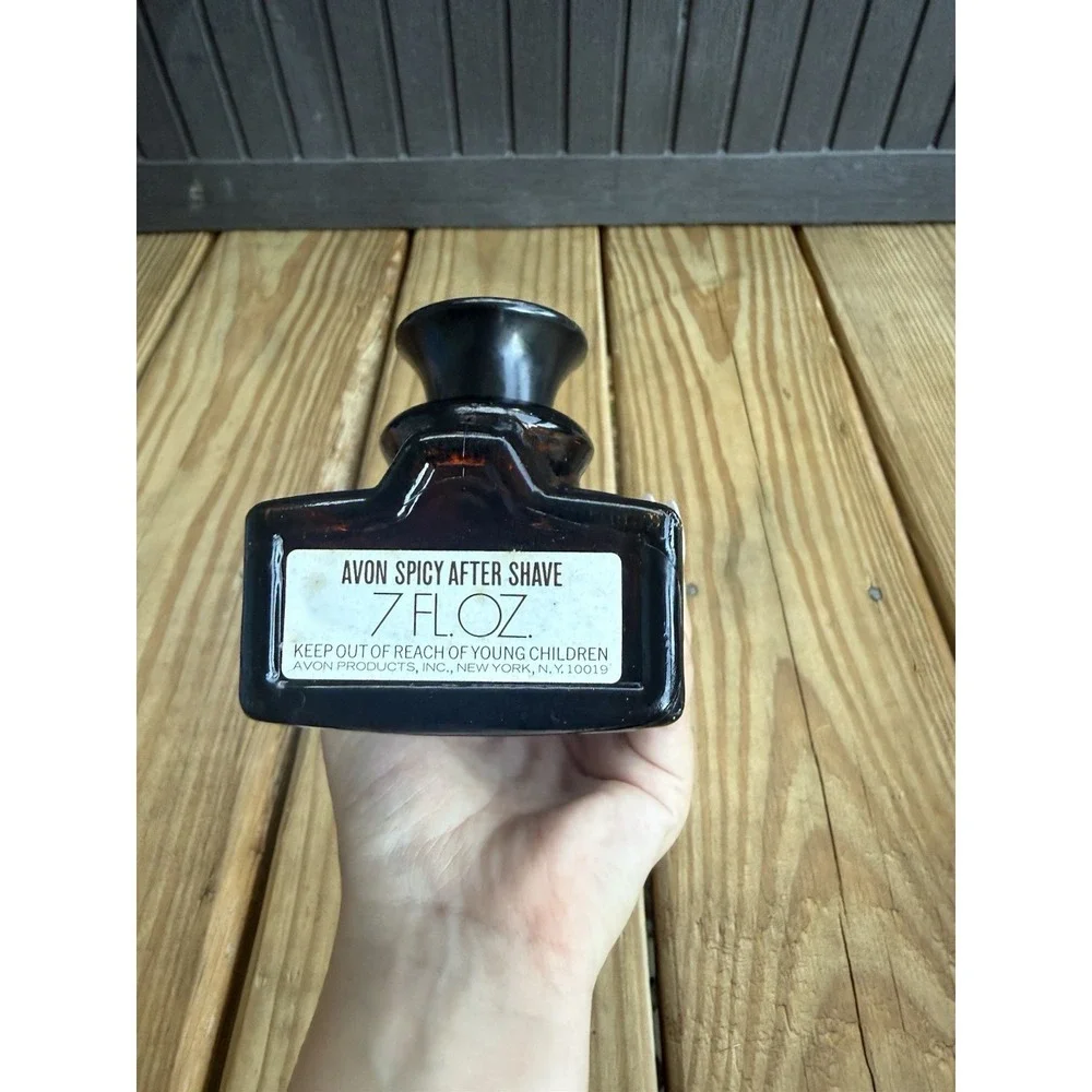 Vintage Avon Spicy After Shave 7 fl oz Brown Glass Collectible Bottle New Full!
